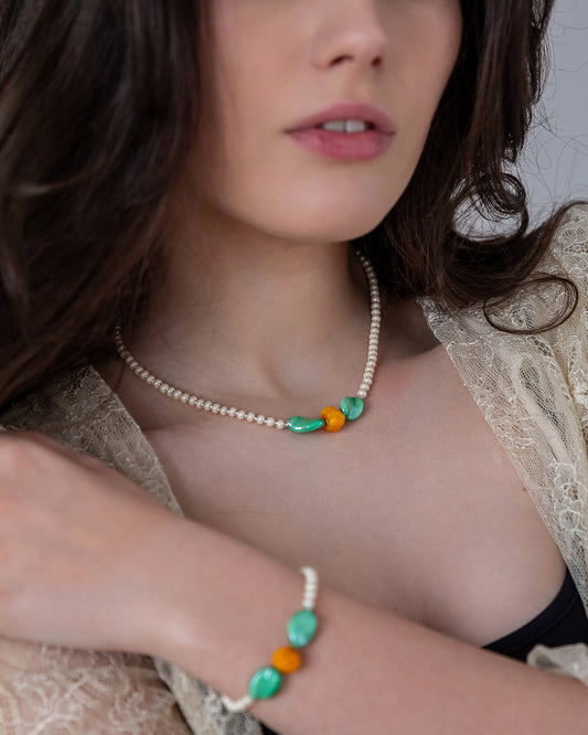 Flower White Necklace